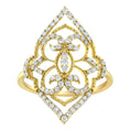 Load image into Gallery viewer, 10K Yellow Gold Diamond Cocktail Ring (1/2 cttw, I1-I2 Clarity, H-I Color)