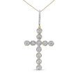 Load image into Gallery viewer, 10K Yellow Gold 5/8 Cttw Miracle Set Round Diamond Circle Link Cross Pendant Necklace for Men (H-I Color, SI1-SI2 Clarity) - NO CHAIN INCLUDED