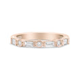 Load image into Gallery viewer, 14K Rose Gold 3/8 Cttw Baguette and Round Diamond Bridal Band - (H-I Color, VS1-VS2 Clarity)