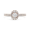 Load image into Gallery viewer, 18K Rose Gold 1/2 Cttw Composite Marquise Composite Diamond Oval Shaped Halo Engagement Ring (F-G Color, VS1-VS2 Clarity)