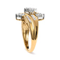 Load image into Gallery viewer, 10K Two-Toned 1/2 Cttw Round And Baguette-Cut Composite Pear Head Diamond Ring (H-I Color, I2-I3 Clarity)