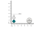 Load image into Gallery viewer, 18K White Gold 1 1/10 Cttw Diamond and 7.9 x 7.7mm Green Emerald Drop Earrings (G-H Color, SI1-SI2 Clarity)
