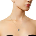 Load image into Gallery viewer, 14K Yellow Gold Plated .925 Sterling Silver 1/2 Cttw Color Treated Diamond Square Pendant Necklace (Blue, Yellow, I2-I3 Clarity)