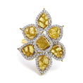 Load image into Gallery viewer, 14K Yellow Gold 8 1/10 Cttw Yellow Rose Cut Diamond Floral Petal Cocktail Ring (Yellow/I-J Color, I1-I2 Clarity) - Size 7