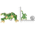 Load image into Gallery viewer, 18K Yellow Gold 1/6 Cttw Diamond Green Frog Enamel Floral Brooch Pin (H-I Color, VS2-SI1 Clarity)