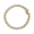 Load image into Gallery viewer, Yellow Plated Sterling Silver Round-Cut Diamond Bracelet (0.5 cttw, H-I Color, I2-I3 Clarity)