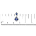 Load image into Gallery viewer, 18K White Gold Blue Sapphire 2 3/4 Cttw Diamond Halo Drop Dangle Earring (G-H Color, SI1-SI2 Clarity)