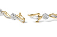Load image into Gallery viewer, 10K Yellow and White Gold 1.00 Cttw Round-Cut and Baguette-Cut Diamond Floral S-Link 7" Bracelet (I-J Color, I1-I2 Clarity)