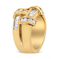 Load image into Gallery viewer, 14K Yellow Gold 1 5/8 Cttw Round and Baguette Diamond Lattice Grid Design Ring Band (H-I Color, VS2-SI1 Clarity) - Ring Size 6