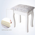 Load image into Gallery viewer, Royal vanity Table Set With 4 Drawer, Makeup Dressing Table W  Cushioned Stool, Girls Women Bedroom Furniture Set Oval Mirror
