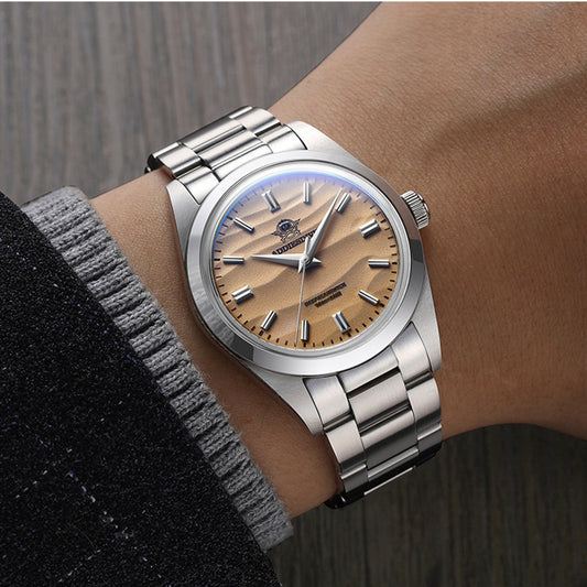 Clear Quartz Stainless Steel Mens Watch