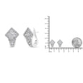 Load image into Gallery viewer, 18K White Gold 1 1/10 Cttw Round Diamond Cluster with Halo Hoop Huggie Earring (F-G Color, VS1-VS2 Clarity)
