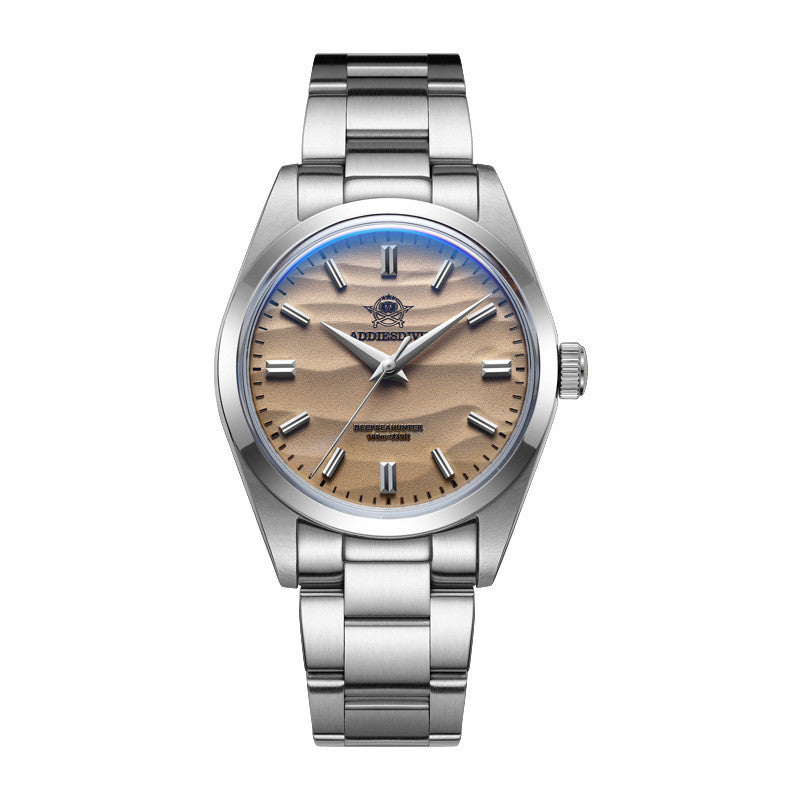 Clear Quartz Stainless Steel Mens Watch