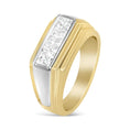 Load image into Gallery viewer, 14K Yellow and White Gold 1.00 Cttw Princess-Cut Diamond Modern Gent's Band (G-H Color, SI1-SI2 Clarity) - Size 10
