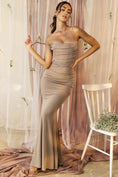 Load image into Gallery viewer, Fishbone Pleated Backless Fishtail Skirt Dress
