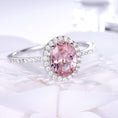 Load image into Gallery viewer, Classic Morganite Ring Female Wedding Diamond 18k silver ring
