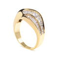 Load image into Gallery viewer, 14K Yellow Gold Channel Set 1 1/3 Cttw Diamond Swirl and Weave Ring Band (H-I Color, SI1-SI2 Clarity)
