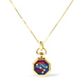 Load image into Gallery viewer, 18K Yellow Gold Diamond Gemini Constellation with Red and Blue Enamel 18" Inch Pendant Necklace (H-I Color, SI2-I1 Clarity)
