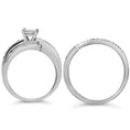 Load image into Gallery viewer, .925 Sterling Silver 1/3 Cttw Round Diamond Crisscross Engagement Ring Bridal Set (H-I Color, I1-I2 Clarity )
