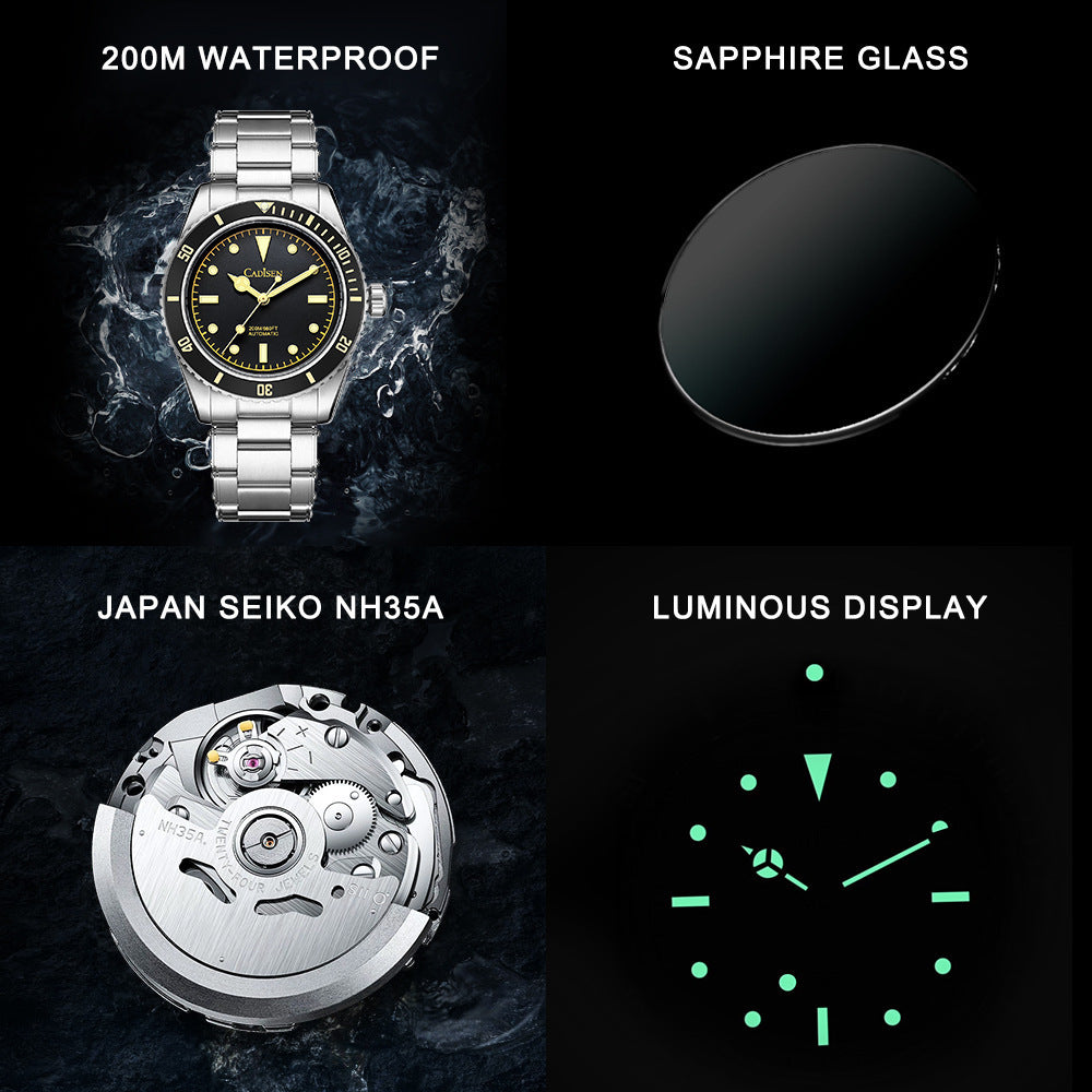 V8 Men's Business stainless steel sapphire glass Mechanical Watch