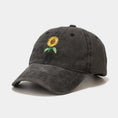 Load image into Gallery viewer, Washed-out Vintage SUNFLOWER Embroidered Peaked Cap Outdoor Travel
