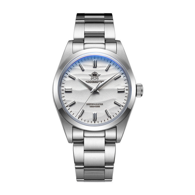 Clear Quartz Stainless Steel Mens Watch