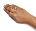 Load image into Gallery viewer, 14K Tri-Toned Gold 1.00 Cttw Yellow Diamond Halo and Milgrain Cocktail Cluster Ring (Yellow/G-H Color, SI1-SI2 Clarity) - Ring Size 7
