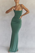 Load image into Gallery viewer, Fishbone Pleated Backless Fishtail Skirt Dress
