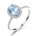 Load image into Gallery viewer, Classic Morganite Ring Female Wedding Diamond 18k silver ring
