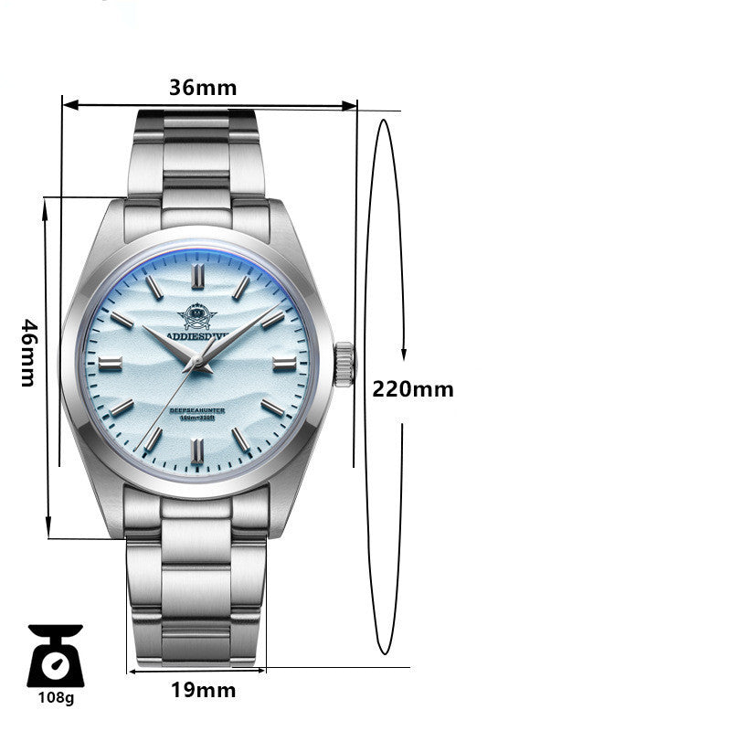 Clear Quartz Stainless Steel Mens Watch