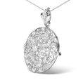 Load image into Gallery viewer, 18K White Gold 1 5/6 Cttw Diamond Cluster Floral Filigree Brooch Pin and 18" Pendant Necklace (G-H Color, I1-I2 Clarity)
