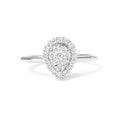 Load image into Gallery viewer, 10K White Gold 3/8 Cttw Round-Cut Lab Grown Diamond Cluster Pear Promise Ring (G-H Color, VS2-SI1 Clarity)
