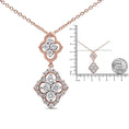 Load image into Gallery viewer, 14K Rose Gold 3/4 Cttw Round Diamond Double Quatrefoil Pendant 18" Necklace (H-I Color, I1-I2 Clarity)
