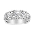 Load image into Gallery viewer, 14K White Gold 1 1/4 Cttw Oval and Round Diamond Openwork Anniversary Ring ( H-I Color, I1-I2 Clarity)
