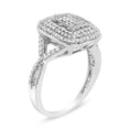 Load image into Gallery viewer, .925 Sterling Silver 1/2 Cttw Round-Cut Diamond Cluster Cushion Ring (I-J , I1-I2)
