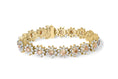 Load image into Gallery viewer, 14K Yellow Gold 8.00 Cttw Champagne Diamond Floral Cluster Halo Link Bracelet (H-I Color, I1-I2 Clarity)
