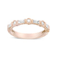 Load image into Gallery viewer, 14K Rose Gold 3/8 Cttw Baguette and Round Diamond Bridal Band - (H-I Color, VS1-VS2 Clarity)
