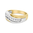 Load image into Gallery viewer, 14K Yellow and White Gold 1/2 Cttw Round-Cut Diamond Classic Gent's Band (H-I Color, I1 Clarity) - Size 10
