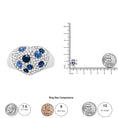 Load image into Gallery viewer, 18K White Gold Blue Sapphire and 5/8 Cttw Diamond Cluster Heart Shaped  Ring (F-G Color, VS1-VS2 Clarity)

