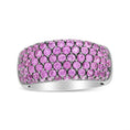Load image into Gallery viewer, 18K White Gold and Black Rhodium Multi Row Pink Sapphire Classic Band Ring
