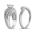 Load image into Gallery viewer, .925 Sterling Silver 1/3 Cttw Round Diamond Crisscross Engagement Ring Bridal Set (H-I Color, I1-I2 Clarity )
