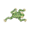 Load image into Gallery viewer, 18K Yellow Gold 1/6 Cttw Diamond Green Frog Enamel Floral Brooch Pin (H-I Color, VS2-SI1 Clarity)
