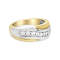 Load image into Gallery viewer, 14K Yellow and White Gold 1/2 Cttw Round-Cut Diamond Classic Gent's Band (H-I Color, I1 Clarity) - Size 10
