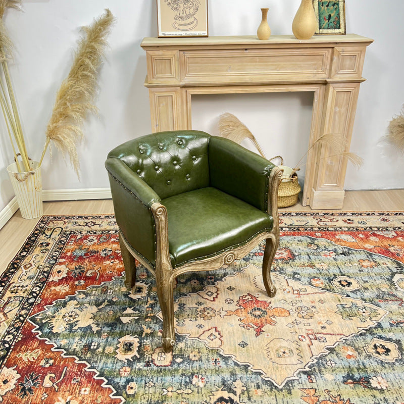 European-style Solid Wood Fabric Dining Chair With Backrest Sofa Chair Coffee Shop