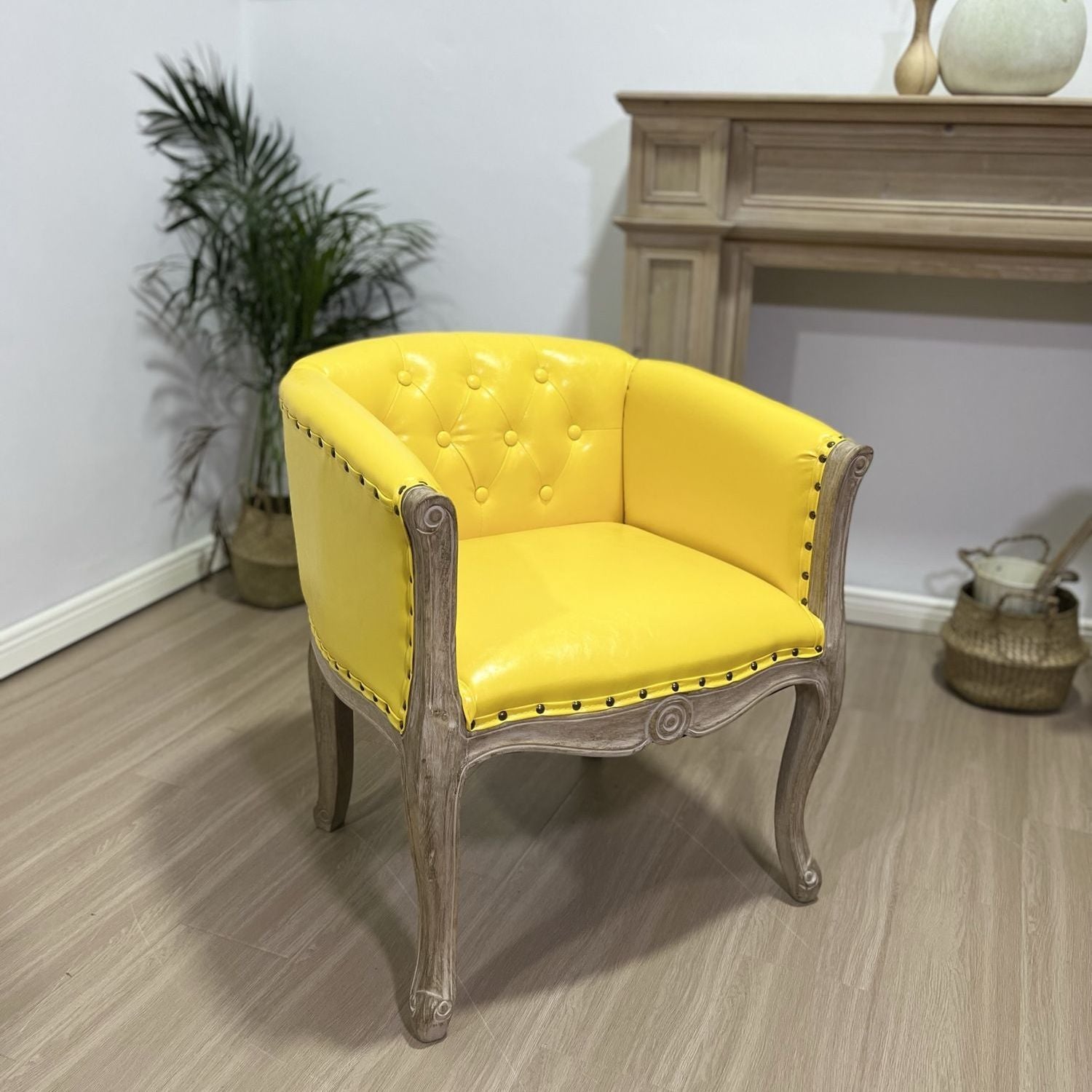 European-style Solid Wood Fabric Dining Chair With Backrest Sofa Chair Coffee Shop