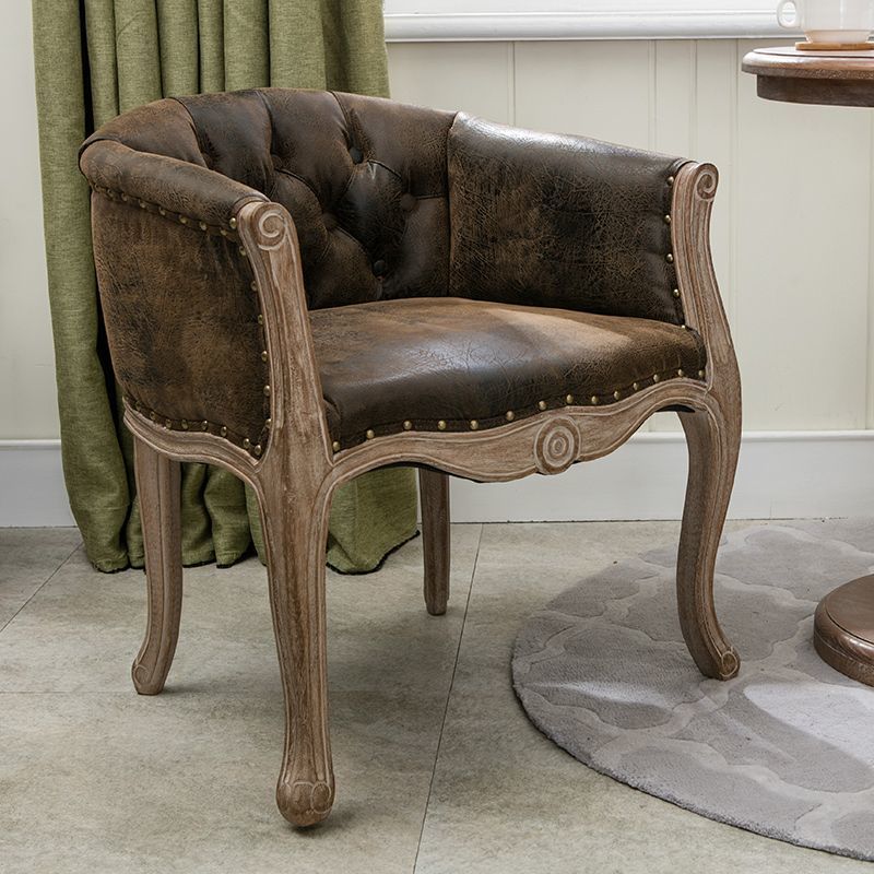 European-style Solid Wood Fabric Dining Chair With Backrest Sofa Chair Coffee Shop