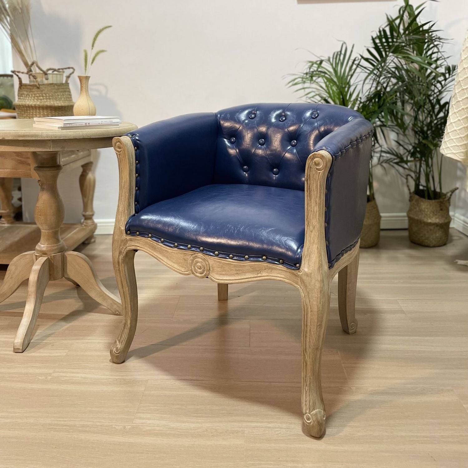European-style Solid Wood Fabric Dining Chair With Backrest Sofa Chair Coffee Shop
