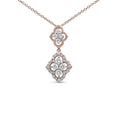 Load image into Gallery viewer, 14K Rose Gold 3/4 Cttw Round Diamond Double Quatrefoil Pendant 18" Necklace (H-I Color, I1-I2 Clarity)
