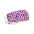 Load image into Gallery viewer, 18K White Gold and Black Rhodium Multi Row Pink Sapphire Classic Band Ring
