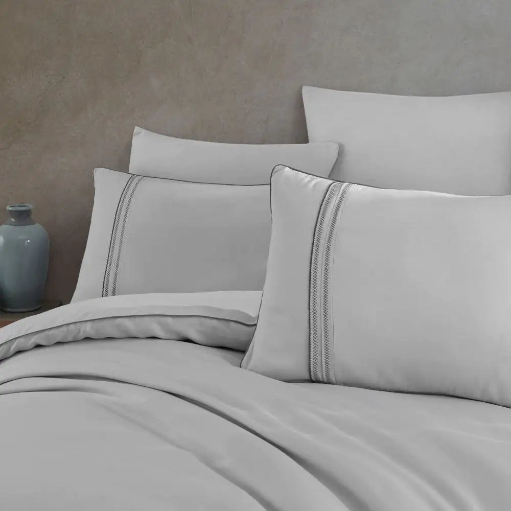 Hobby Modal Silk Double Bedlinen, Light Gray